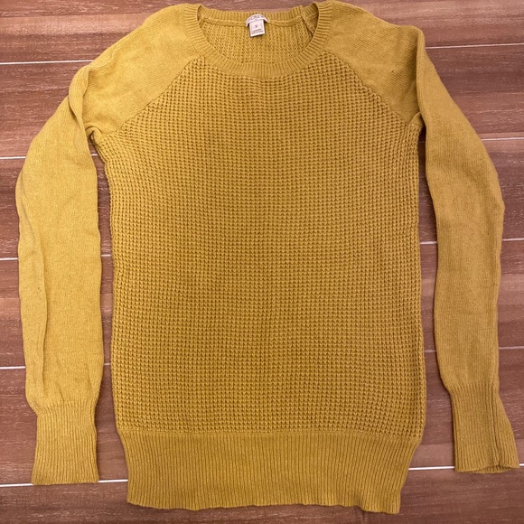 J. Crew Sweaters - J. Crew waffle wool sweater in mustard color